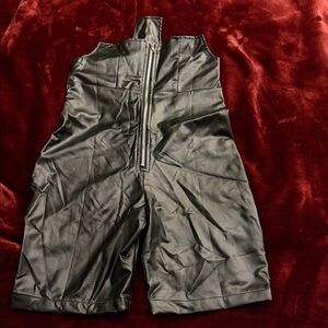 High-Waist Black Faux Leather Women's Shorts